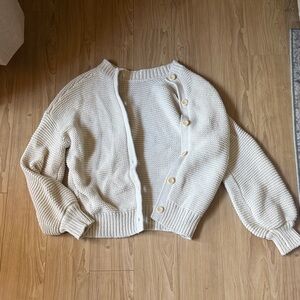 Alex Mill Off-White Button-Shoulder Knit Cardigan